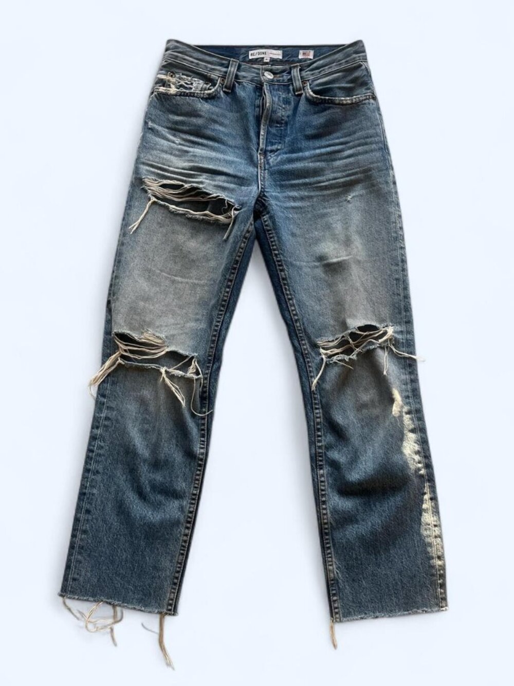 Re/done distressed relaxed fit jeans size 25 fit true to size
